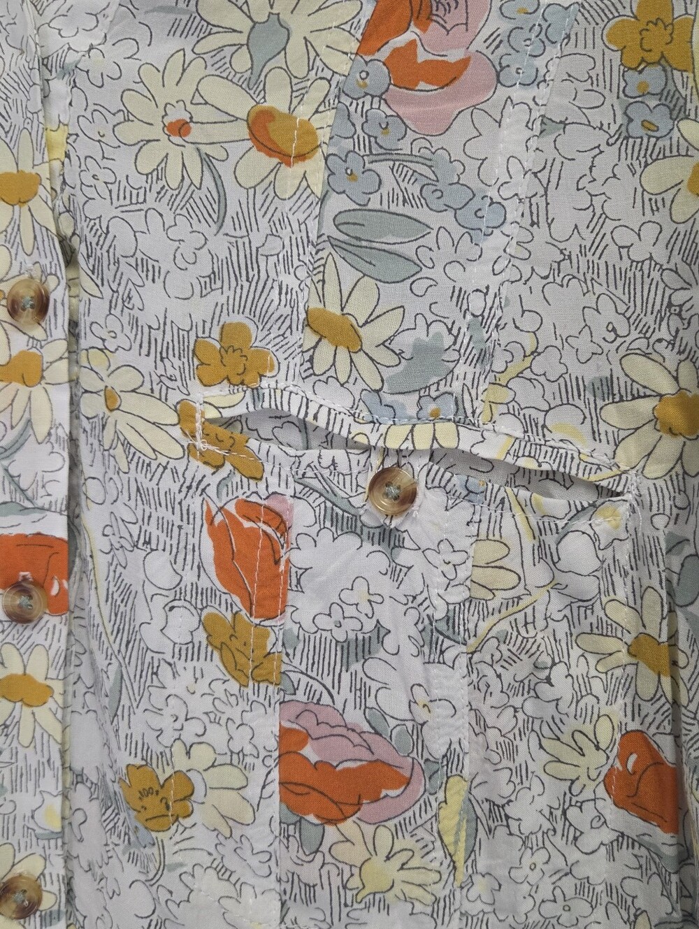 Anthropologie 12 of 52 Conversations Limited Edition Floral Button Shirt Size 12 - Picture 4 of 8